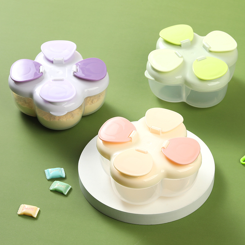 Baby Food Options - Portable Clover 4-Compartment Formula Canister, One-Touch