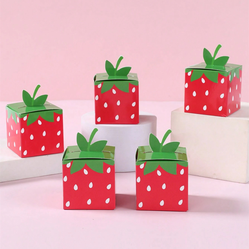 Baby Food Container - 10Pcs Sweet Fruit Strawberry Theme Paper