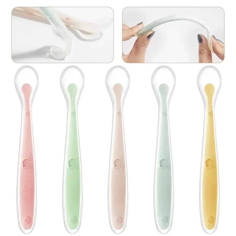 Soft Silicone Baby Spoon Toddl - Baby Food Utensils review and price